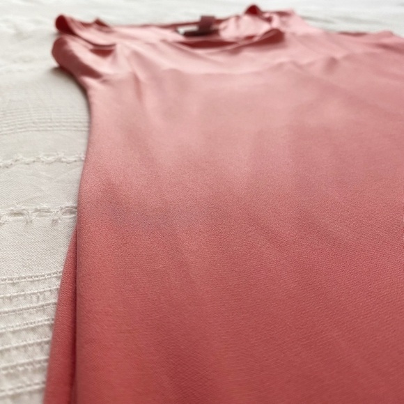 NWT JOSEPH RIBKOFF PINK SLEEVELESS SQUARE NECK STRETCH MAXI SIDE SLIT DRESS - 10 - Picture 7 of 9